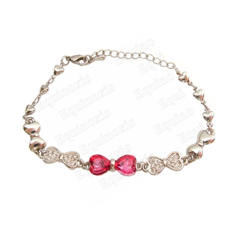 Bracelet en cristal – Butterfly – Fuschia – Silver finish