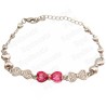 Bracelet en cristal – Butterfly – Fuschia – Silver finish