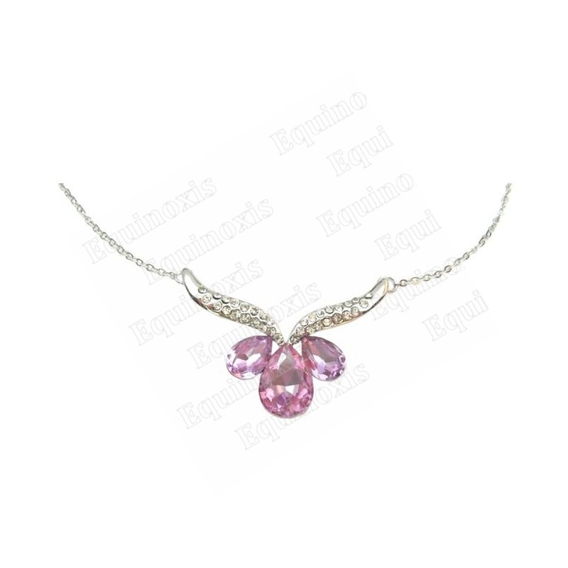 Crystal collar – Josephine – Mauve – Silver finish