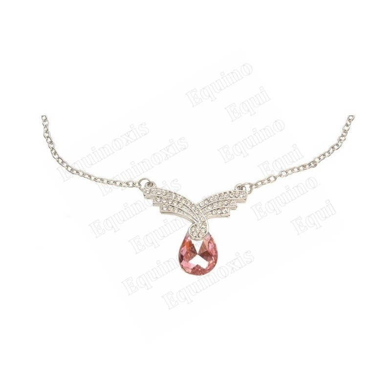 Crystal collar – Princess – Pink – Silver finish