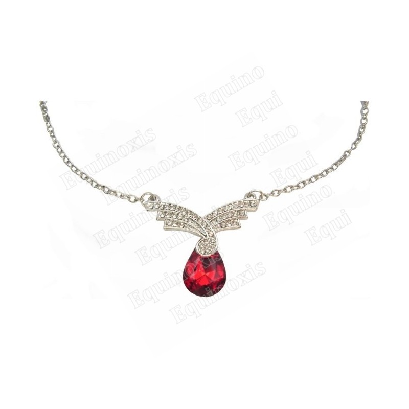 Crystal collar – Princess – Red – Silver finish