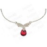 Crystal collar – Princess – Red – Silver finish