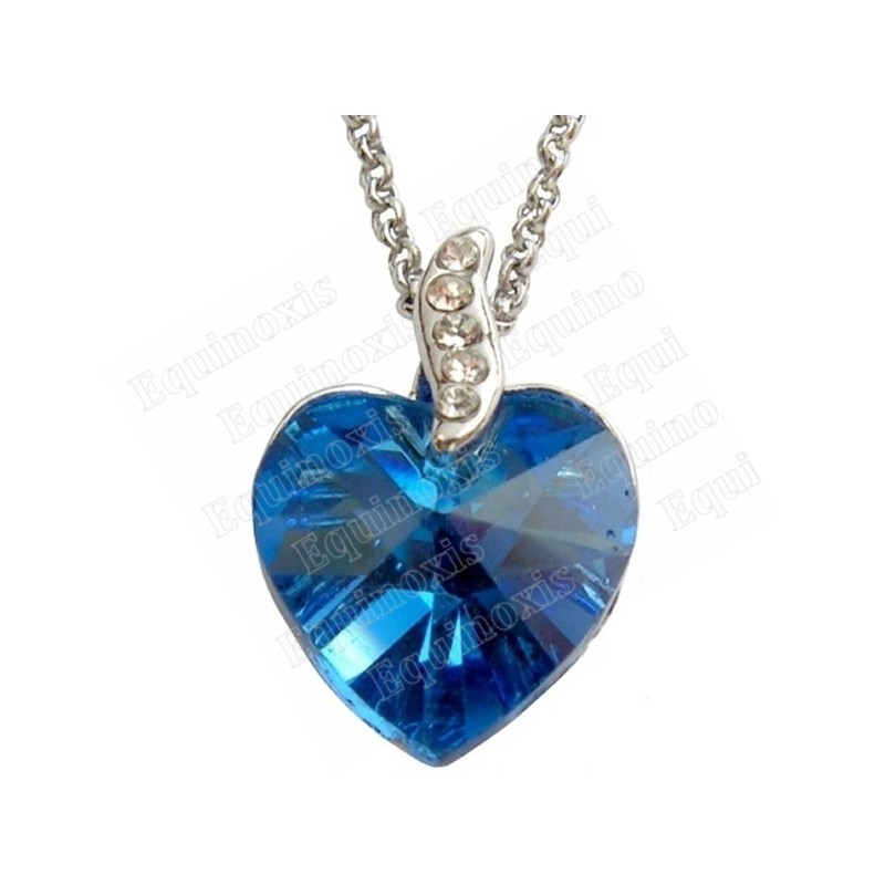 Crystal pendant – Heart – Blue – Silver finish