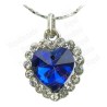 Crystal pendant – Dimaond heart – Blue – Silver finish