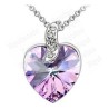 Crystal pendant – Heart – Purple – Silver finish