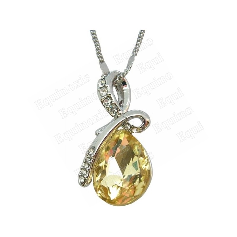 Crystal pendant – Duchess – Yellow – Silver finish