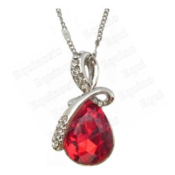 Crystal pendant – Duchess – Red – Silver finish