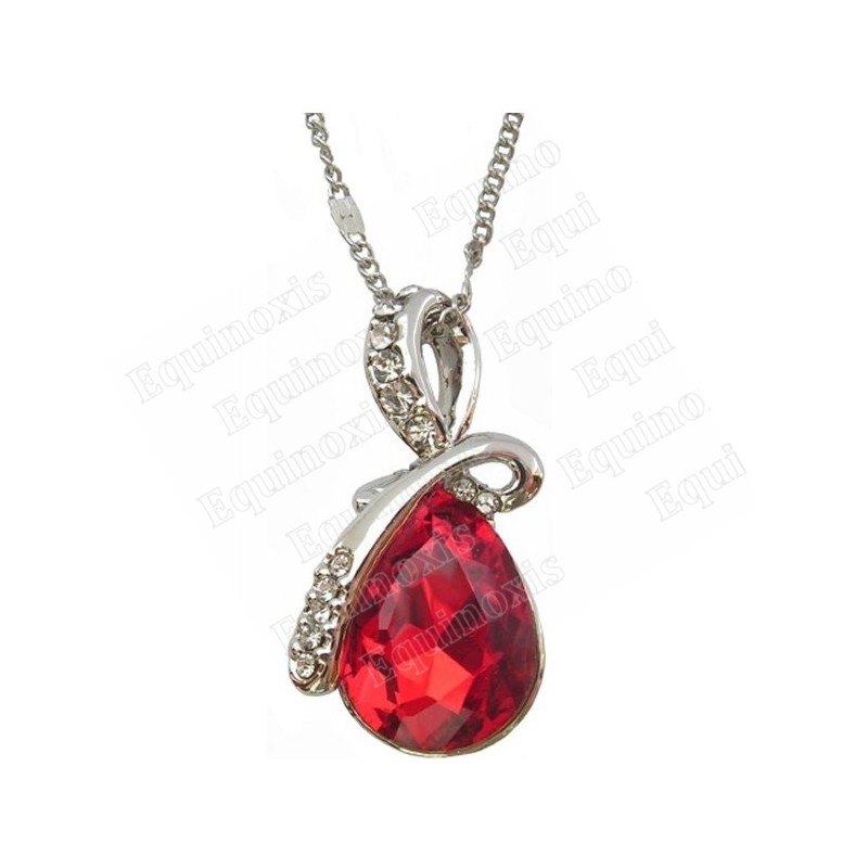 Crystal pendant – Duchess – Red – Silver finish