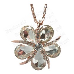 Crystal pendant – Starfish – White – Pink-gold finish