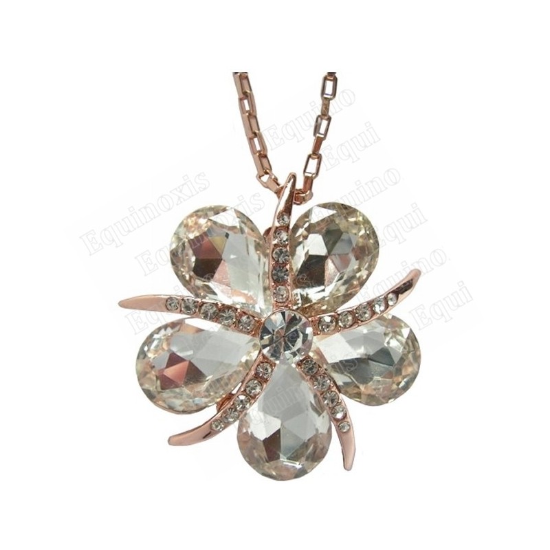 Crystal pendant – Starfish – White – Pink-gold finish