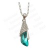 Crystal pendant – Raindrop – Blue – Silver finish