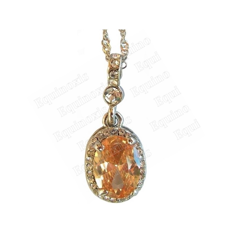 Crystal pendant – Marchioness – Orange – Silver finish