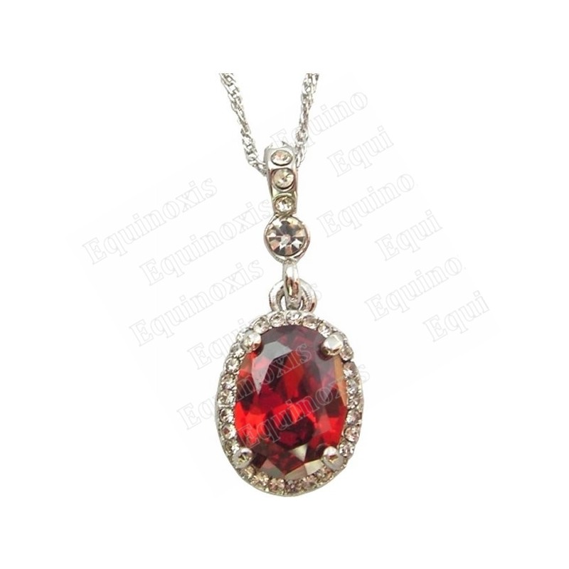 Crystal pendant – Marchioness – Red – Silver finish