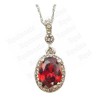 Crystal pendant – Marchioness – Red – Silver finish