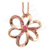 Crystal pendant – Flower – Rose – Pink-gold finish