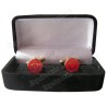 Martinist cuff-links with box – Hexagramme against red background