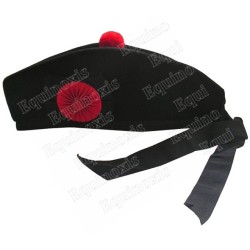 Masonic hat – Black glengarry with red rosette – Size 60