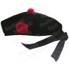 Masonic hat – Black glengarry with red rosette – Size 60