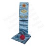 Masonic sash – Traditional French Rite – Master – Square-and-compass + G + Flaming star – Mourning back