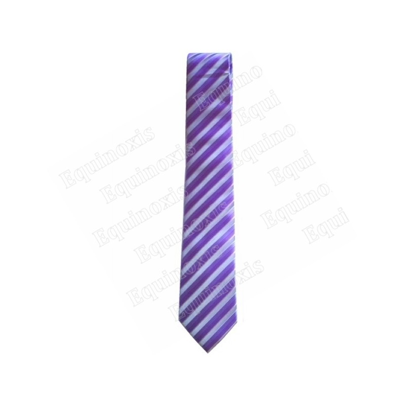 Microfiber necktie – Purple with stripes