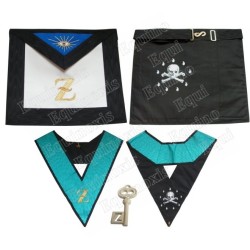 4th degree set – Secret Master – Fake-leather Masonic apron + collar + jewel