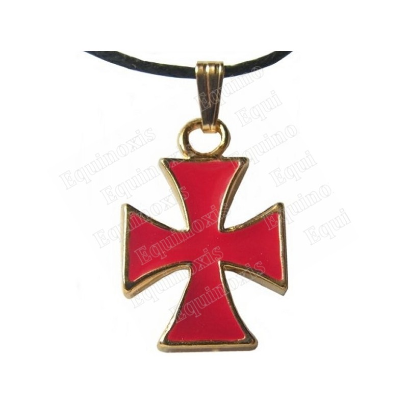 Templar pendant – Templar cross w/ red enamel
