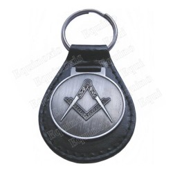 Masonic leather keyring – Square-and-compass