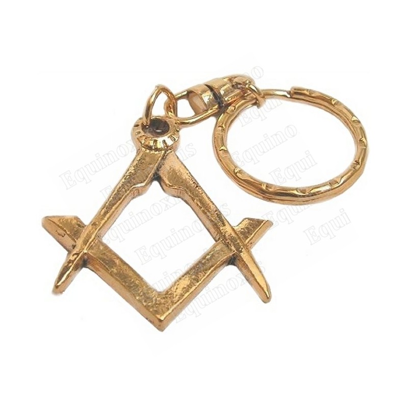 Masonic keyring – Square-and-compass – Gold finish