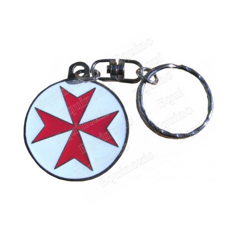 Templar keyring – Maltese cross – Red enamel