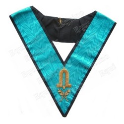 Masonic collar – 4th degree – Juinor Warden – Scottish Rite (AASR) – Mourning back – Hand embroidery