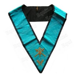 Masonic collar – 4th degree – Master of Ceremonies – Scottish Rite (AASR) – Mourninc back – Hand embroidery