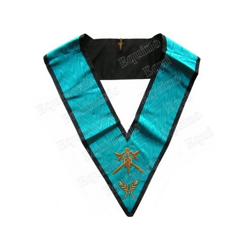 Masonic Officer's collar – 4th degree – Master of Ceremonies – AASR – Mourninc back – Hand embroidery