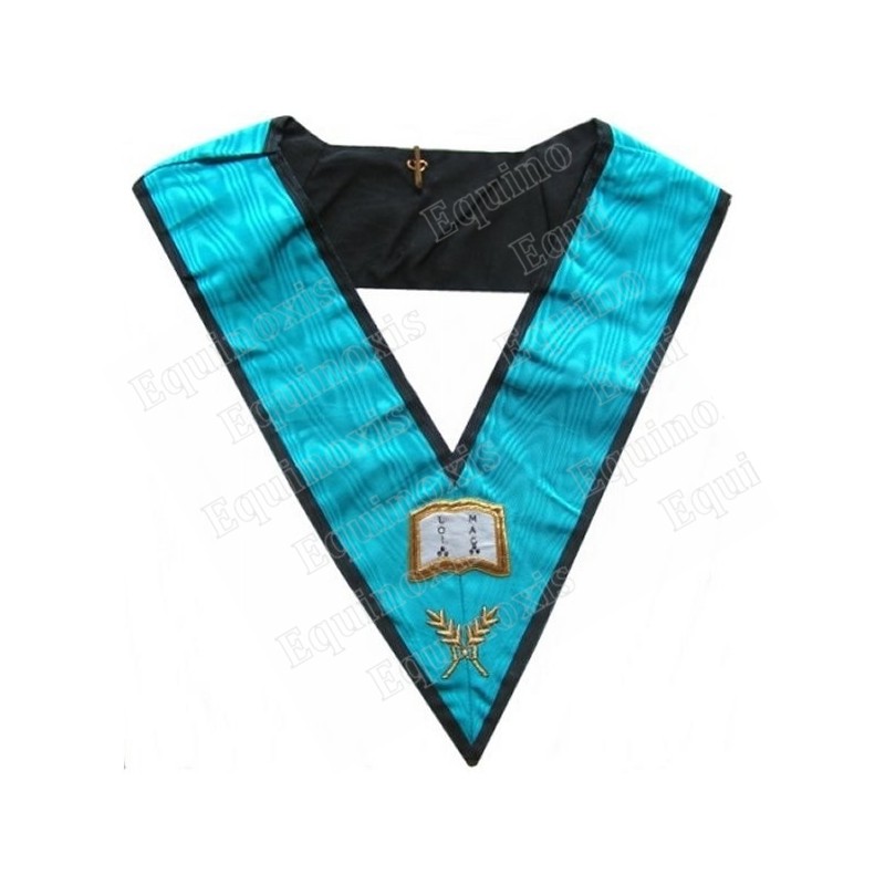 Masonic Officer's collar – 4th degree – Orator – AASR – Mourning back – Hand embroidery