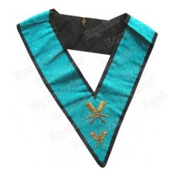 Masonic collar – 4th degree – Secretary – Scottish Rite (AASR) – Mourning back – Hand embroidery