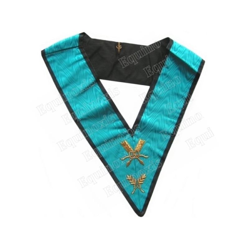 Masonic Officer's collar – 4th degree – Secretary – AASR – Mourning back – Hand embroidery