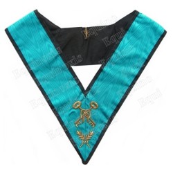Masonic collar – 4th degree – Treasurer – Scottish Rite (AASR) – Mourning back – Hand embroidery