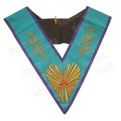 Masonic collar – Memphis-Misraim – Worshipful Master – Acacia 108 leaves – Hand embroidery