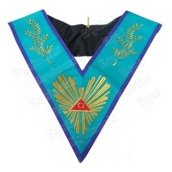 Masonic collar – Memphis-Misraim – Worshipful Master – Acacia 108 leaves – Machine embroidery