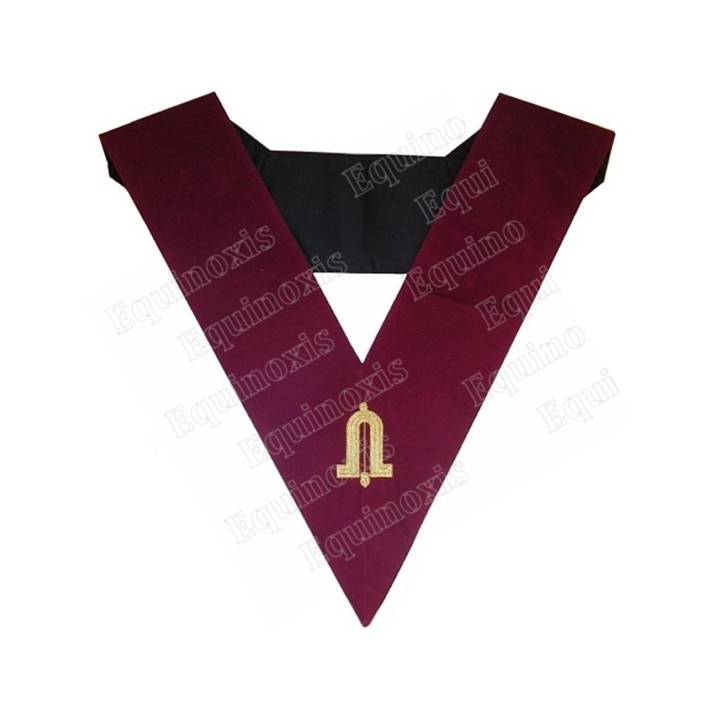 Masonic Officer's collar – AASR – 14th degree – Junior Warden – Machine embroidery