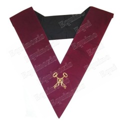 Masonic collar – Scottish Rite (AASR) – 14th degree – Treasurer – Machine embroidery