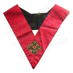 Masonic collar – Scottish Rite (ASSR) – 18th degree – Knight Rose-Croix – Cross potent – Machine embroidery