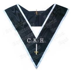 Masonic collar – Scottish Rite (ASSR) – 30th degree – CKH – Deuxième Grand Juge – Machine embroidery