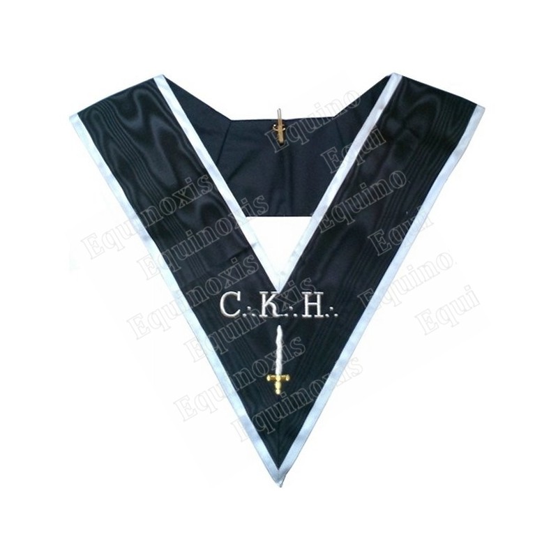 Masonic Officer's collar – ASSR – 30th degree – CKH – Deuxième Grand Juge – Machine-embroidered