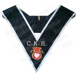 Masonic collar – Scottish Rite (ASSR) – 30th degree – CKH – Grand Almoner – Machine embroidery
