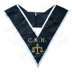 Masonic collar – Scottish Rite (ASSR) – 30th degree – CKH – Premier Grand Juge – Machine embroidery