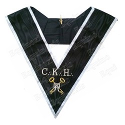 Masonic collar – Scottish Rite (ASSR) – 30th degree – CKH – Grand Treasurer – Machine embroidery