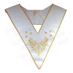 Masonic collar – Scottish Rite (AASR) – 33rd degree – Grand Glory + daggers + stars – Machine embroidery