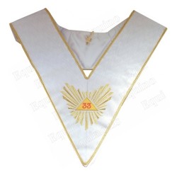 Masonic collar – Scottish Rite (AASR) – 33rd degree – Grand glory – Yellow triangle – Machine embroidery