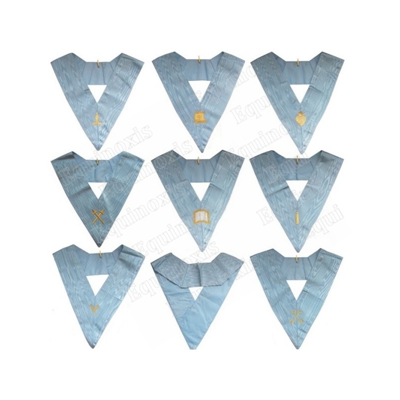 Masonic Officers' collars – RSR – 8-officer package – Machine embroidery