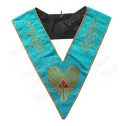 Masonic collar – Groussier French Rite – Worshipful Master – Acacia 108 leaves – Machine embroidery